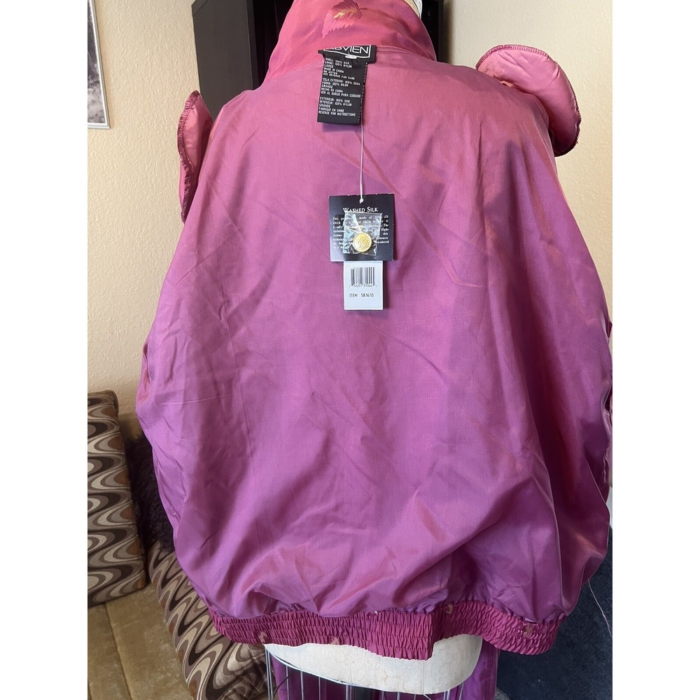 Vintage Abvien Silk Windbreaker Bomber Suit Jacket and Pants Set Sz‎ M/L - Picture 6 of 12